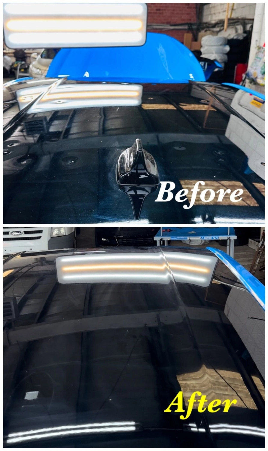 Vorher-Nachher-Bild der Autoreparatur von Hagelreparatur24 GmbH